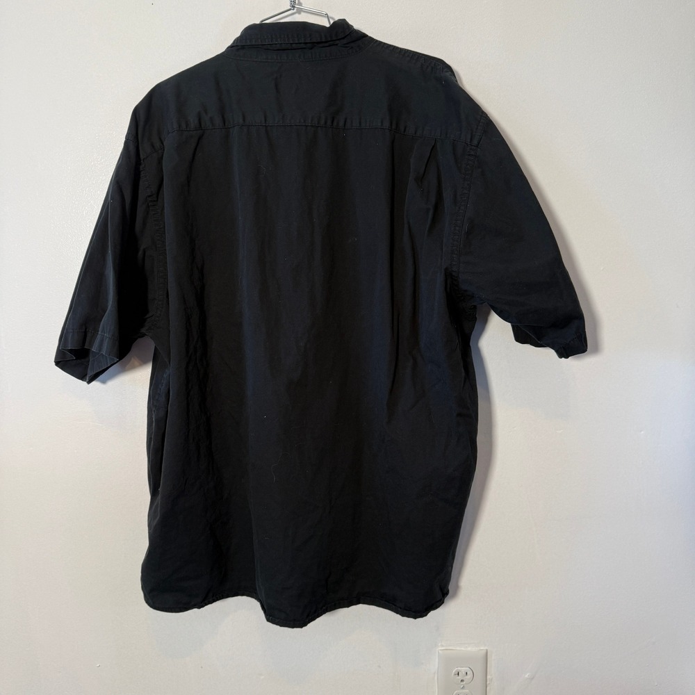 Wrangler Button Down Shirt Mens 3XL Black Short Sleeve Workwear Pocket - Picture 5 of 5
